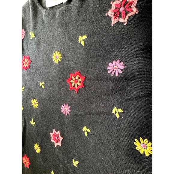 "VINTAGE LIZ CLAIBORNE" Wool Embroidered, Y2K,Artsy,Floral,Dark Fairy,Whimsical - Picture 5 of 9